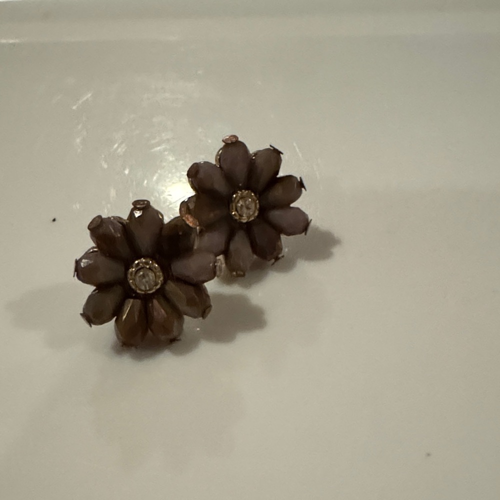 Brown Flower Earrings